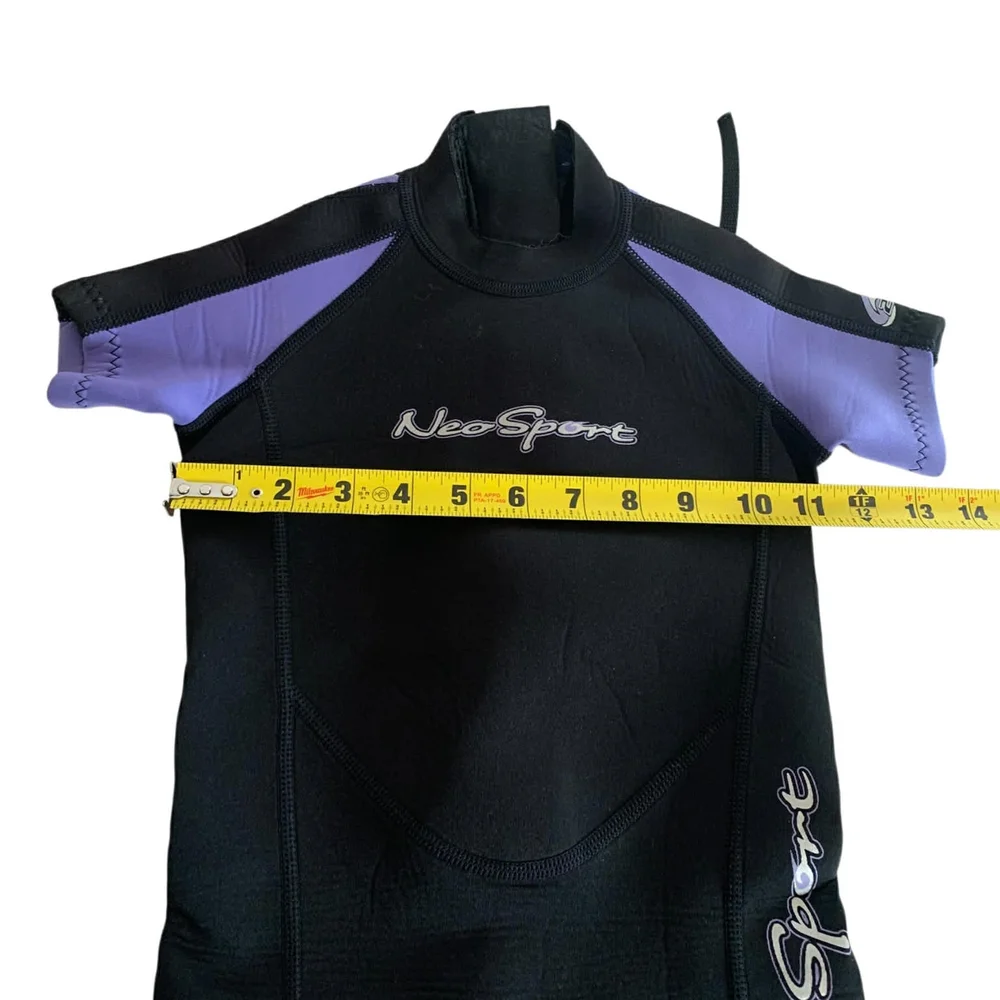 NeoSport Kids 2mm Wetsuit Size 4 Purple Retro Coastal Shorty‎ Surf Swim Snorkel